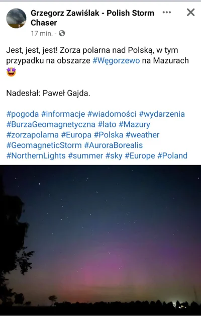 szynszyla2018 - Jest #zorzapolarna nad Polską ( ͡º ͜ʖ͡º). Czy ktoś z #katowice widzi ...