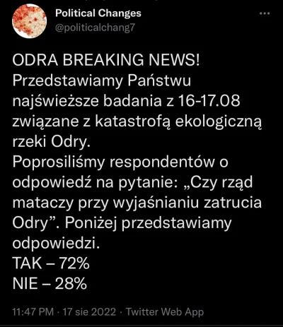 takasobiejedna - Takie tam badanie opinii publicznej na temat Odry ( ͡° ͜ʖ ͡°)