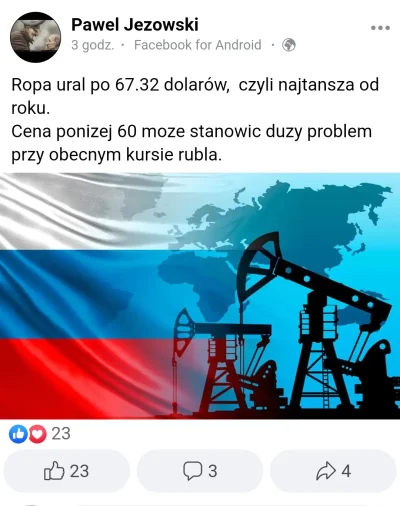 shmatshiage - Koszty produkcji ropy to ok 50 dolkow 
#ukraina #rosja #wojna