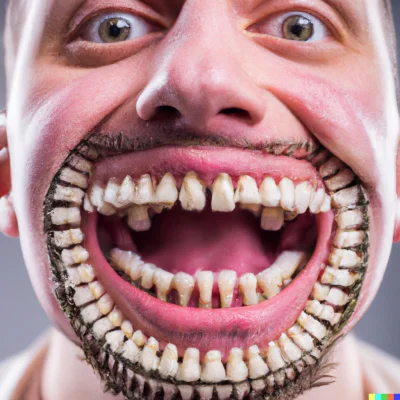 Zdzichu_alkoholik - "man with world's most teeth" #dalle2 
#dalle