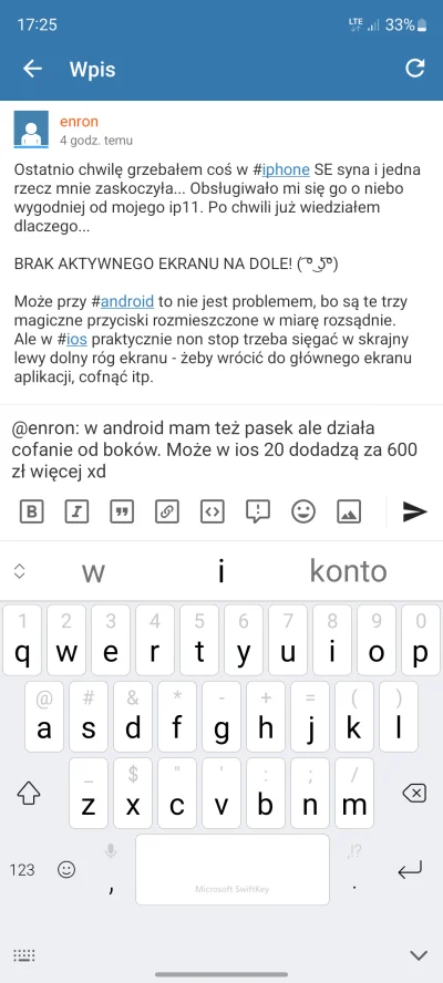 Tomek_Tcz - @enron: w android mam też pasek ale działa cofanie od boków. Może w ios 2...