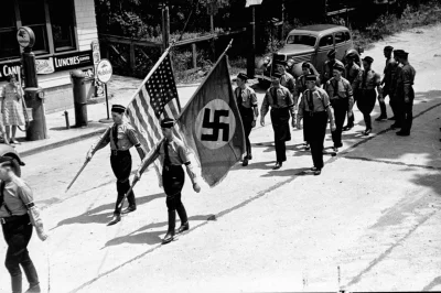 4ntymateria - Marsz Amerykańskiej Partii Nazistowskiej na poparcie Hitlera, Nowy Jork...