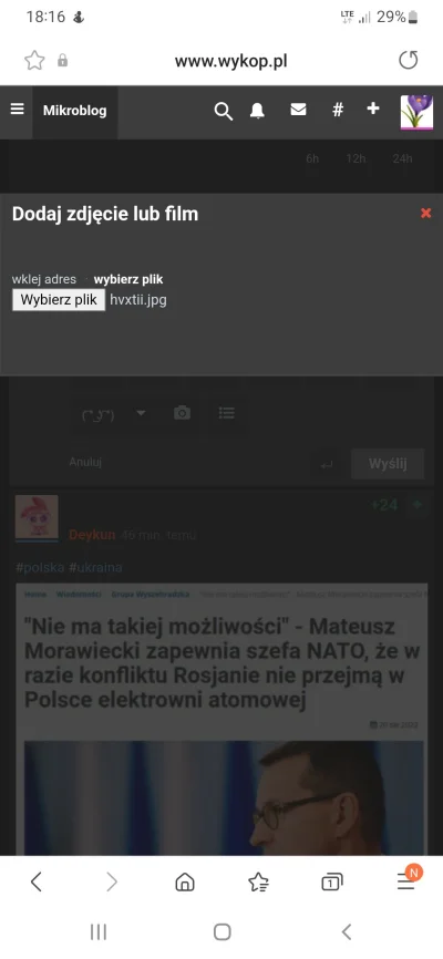 K.....s - @Krokiruks Tak jest jak próbuję dodać obrazek z galerii. Po prostu nic się ...