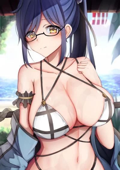 BlackReven - #randomanimeshit #chiyo #originalcharacter #swimsuit #meganekko #anime #...