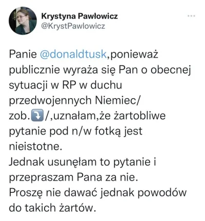 k.....u - @piotrek-michal:

Juz obsrala zbroje.przypomniala sobie, ze czasy bezkarn...