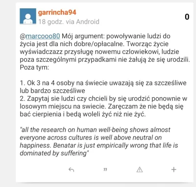 galek - W wielu miejscach nataliści podpierają się tym, że ludzie na ogół są szczęśli...