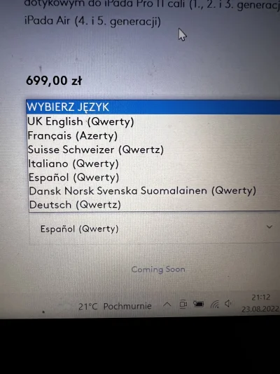 visac - Kupuję klawiaturę Logitech do iPada Air i mam zagwozdkę. Jaki język klawiatur...