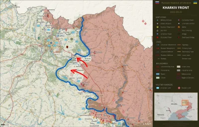 JanLaguna - Sytuacja pod Charkowem z zaznaczonym rosyjskim atakiem na przyczółek #!$%...