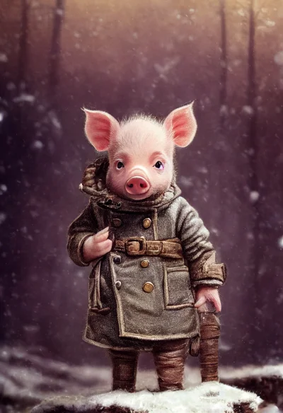 AlvarezCasarez - Top dnia "Tiny cute and adorable piglet adventurer dressed in a warm...