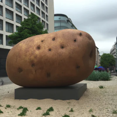 aptitude - "Giant potato in centre of Berlin city"
#dalle