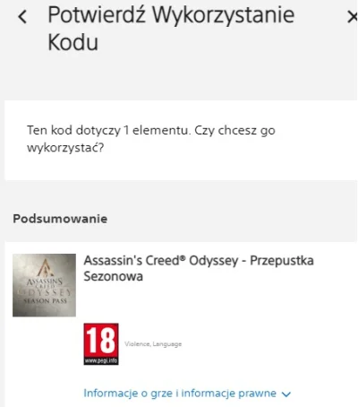 BLOODLINE - Chcę sprzedać Assasyna Odyssey, w pudełku były kody na deluxa i season pa...