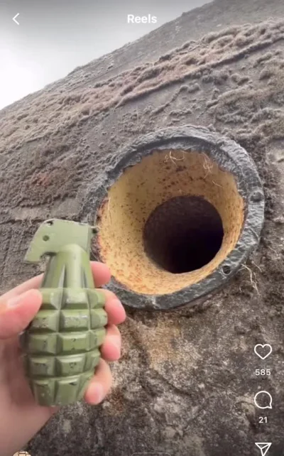 cheeseandonion - >Fake air vent built into a bunker in Normandy. Grenade surprise!