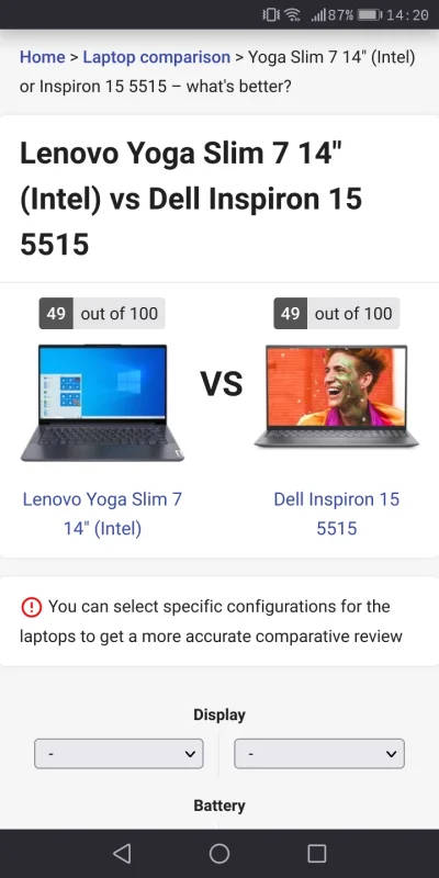 Red_Ducc - Mirki, pomóżcie zdecydować.
Lenovo Yoga Slim 7 14" i5
VS
Dell Inspiron 15 ...
