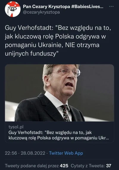 stanleymorison - No i bardzo dobrze, co pomoc Ukrainie ma do Orbanizacji Polski? XD

...