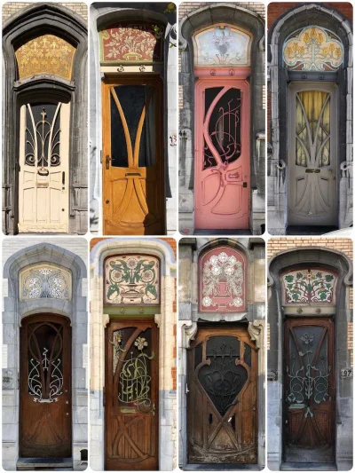 Borealny - Drzwi w stylu secesyjnym (art nouveau) w Brukseli
#artnoveau #sztuka #bru...