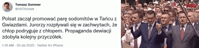 Logan00 - Dwóch gejów zatańczyło w programie rozrywkowym. Kogo boli dupa? 

#taniec...