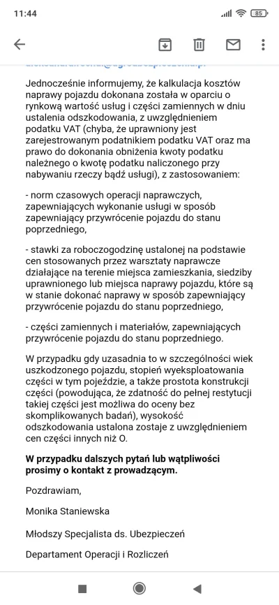 zozol1950 - Jak ubezpieczalnia wyceniła mi szkodę na 1300 zł i napisała coś takiego w...