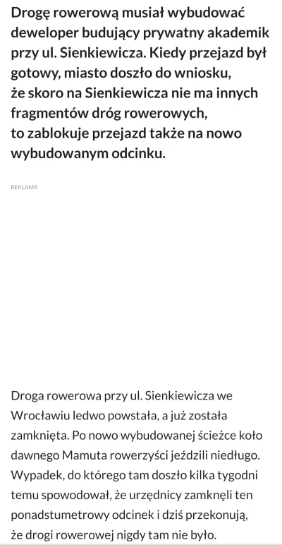 qaluhilak - Wrocław jest memem, najpierw kazali wybudować odcinek ścieżki rowerowej z...