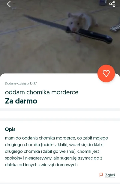 fuck_yeah - Jeszcze wisi na OLX.
#heheszki #zwierzeta #olx