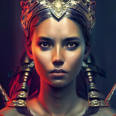 aseeon_ - > warrior princess, beautiful symmetrical face, cinematic lighting, rim lig...
