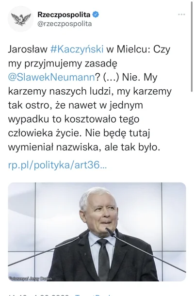 Bujak - W weekend kaczyński ogłosił ze jego partia ukarała jednego człowieka śmiercią...