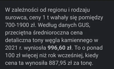 niezdiagnozowany - @skitarii: porównaj sobie do aktualnych cen węgla