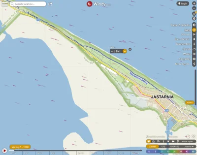 hellfirehe - Windy pokazuje dziś rano wiatr 8kts (14km/h) prawie idealnie w osi pasa ...