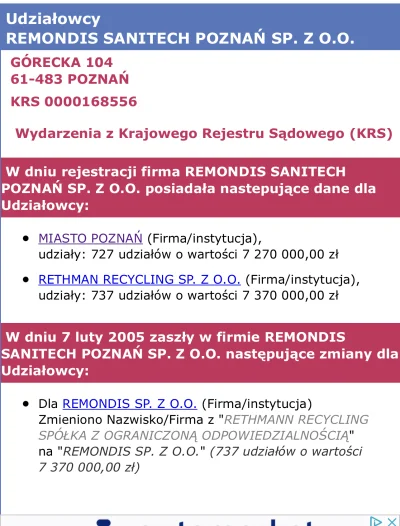 Lysyzgrzywka - @marian1881: remondis sanitech poznan? 51% właściciel Niemcy, 49% mias...