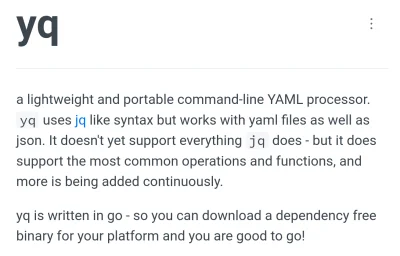 patrolez - Ja znowu polecam https://github.com/mikefarah/yq ze względu na pre-buildow...