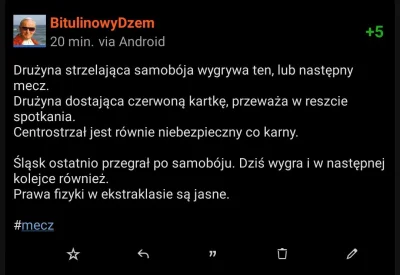 BitulinowyDzem - Za długo już ekstraklasę śledzę, by nie wiedzieć. ( ͡º ͜ʖ͡º)

#mecz