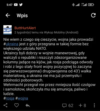 ButtHurtAlert - Jak pisałem wnioskując na tamtejszych informacjach ze ofensywa może s...