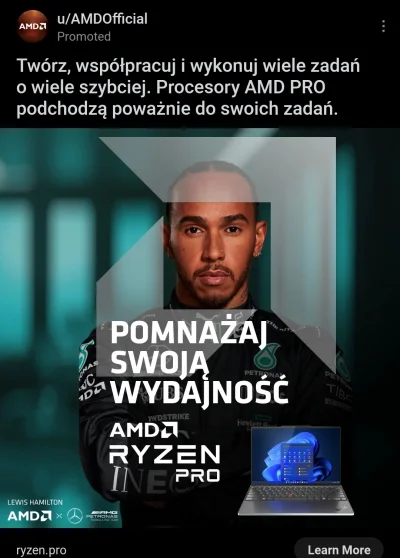 RitmoXL - xD ale mi się reklama wyświetliła na reddicie. Panie Lewis jak się pan czuj...