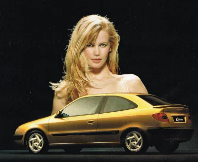 francuskie - Citroen Xsara i reklama z Claudią Schiffer 

#citroen #modelki #claudi...