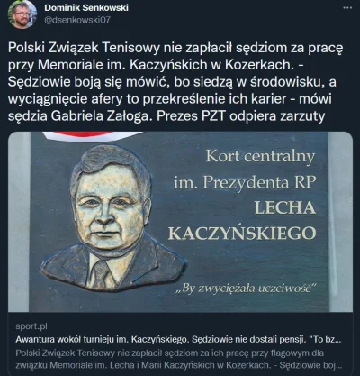 gramwmahjonga - #tenis
Kolejne aferki wychodzą po tym memoriale:

 Polski Związek T...