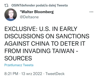 waro - Trochę nie w temacie, ale USA dyskutują nad worowadzeniem sankcji na Chiny. Ta...
