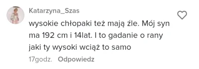 wilhelm99 - Pamiętajcie, mój syn co ma 192 wzrostu też ma tak samo źle jak facet o wz...