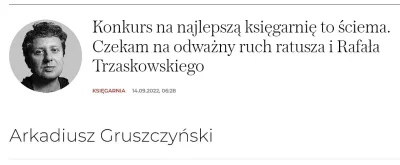 Kaczypawlak - #Warszawa ogłasza plebiscyt na najlepszą księgarnię, wygrała ta której ...