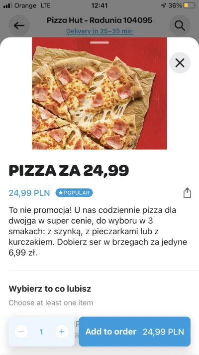 martin123154 - #pizzahut #pizza 

Szybkie pytanko - ile ta pizza ma cm bo nigdzie nie...