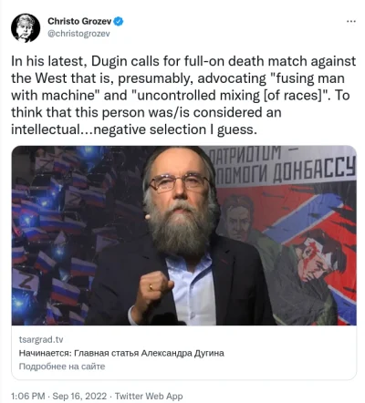 rebel101 - Dugin wzywający do walki do śmierci bo Zachód stoi za "niekontrolowanym mi...