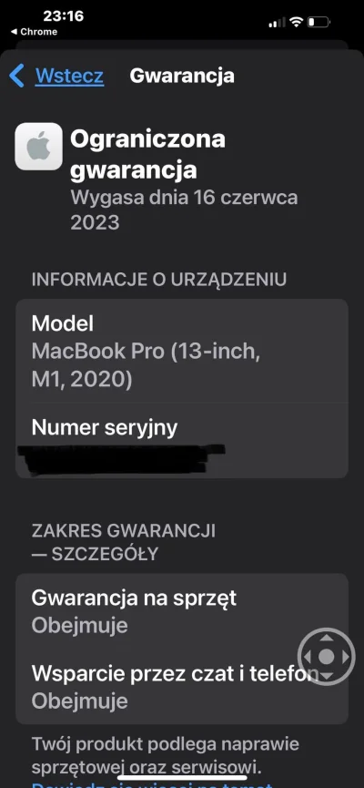 Byku_byk - @korytarz: 
to czemu pokazuje że gwarancja kończy sie 16 czerwiec 2023r. ...