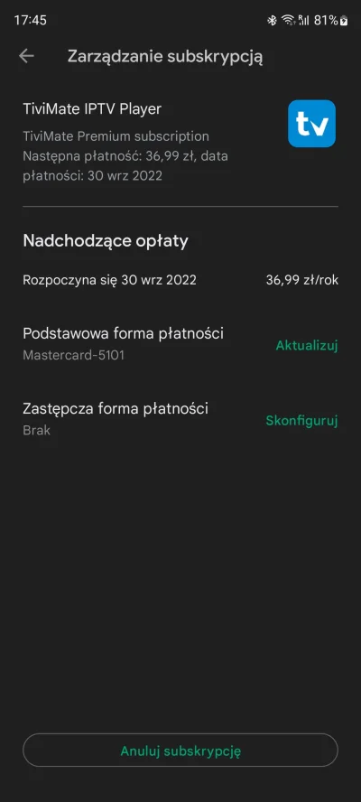 przemax - Za kilka dni mam płatność za #tivimate
Chciałbym kupić dożywotnią licencję...