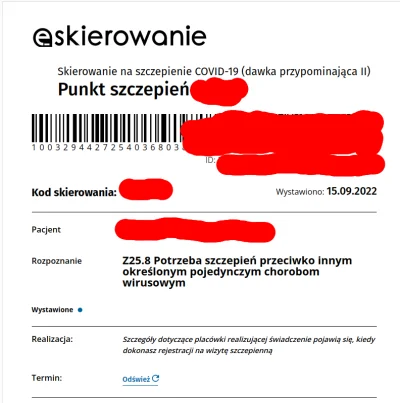 Poludnik20 - Czwarte szczepienie. Mam już e–skierowanie! Na 989 ostatnio trudno było ...