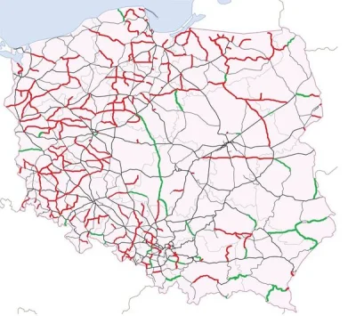 Lifelike - Mapa linii kolejowych, na których od początku III RP zawieszono ruch pasaż...