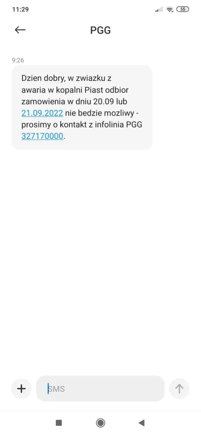 sSpoko - #pgg znajomi mający odbiór 20 z Piasta dostali taki SMS