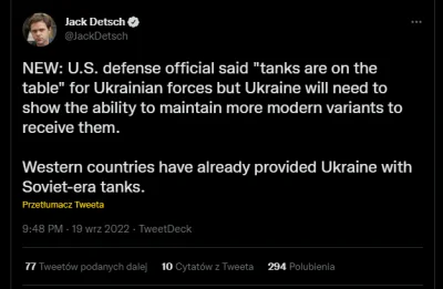 mel0nik - USA nie wyklucza przekazania Ukrainie czołgów. 
#ukraina #rosja #wojna