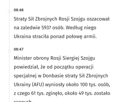 Kotznapedemjonowym - Pół armii Ukrainy "zniszczyli", "5937" żołnierzy stracili, ale n...