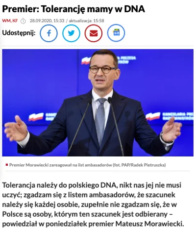 klawiszs - > a od kiedy Polacy są tolerancyjni bo chyba coś przeoczyłem?

@zielony_...