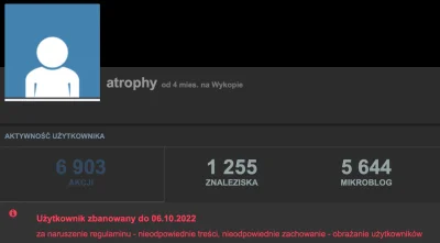 L3stko - https://www.wykop.pl/ludzie/atrophy/

 Użytkownik zbanowany do 06.10.2022
 ...