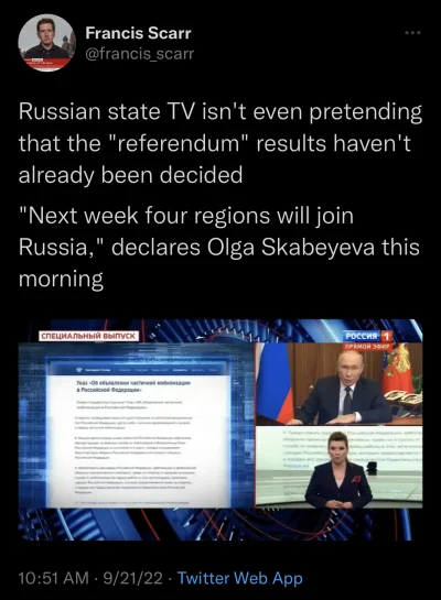 Earna - @affairz: No w TV rosyjskiej już oglosili wyniki przed "referendum".