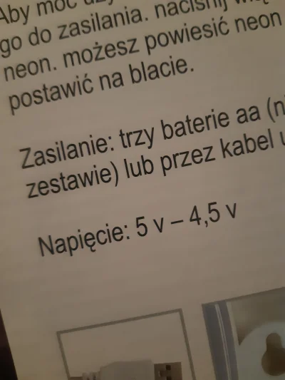 Kosopietek - Kupiłem sobie neon w netto. Na opakowaniu jest napisane napięcie 5v - 4,...